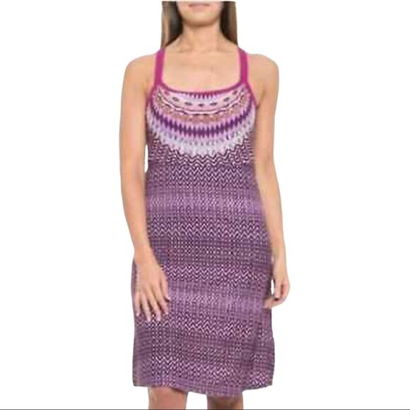 Prana Violet Sol Cora Strappy Halter Racerback Dress Purple Sundress Small - Picture 2 of 8